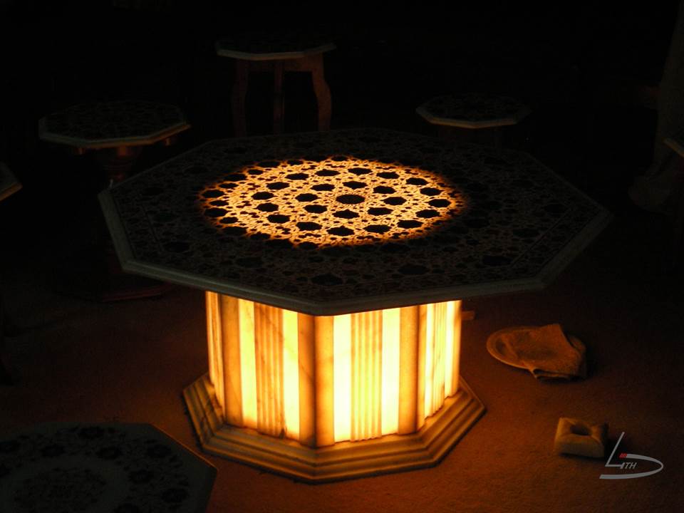 Marble Table with light