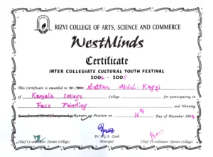 Face Painting Certificate